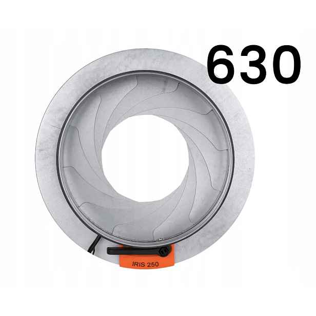 Regulační a měřící čočková klapka pozink Iris 630 mm