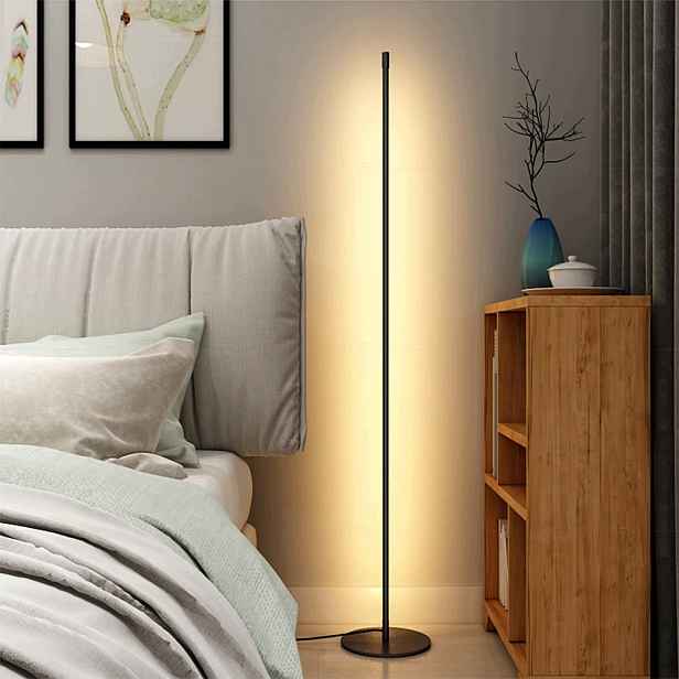 Stojací Led Podlahová Lampa Černá 147 CM 3000K 1100LM