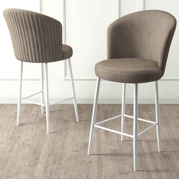 Bar Stool Set (6 Pieces) Alte - Cappuccino, White