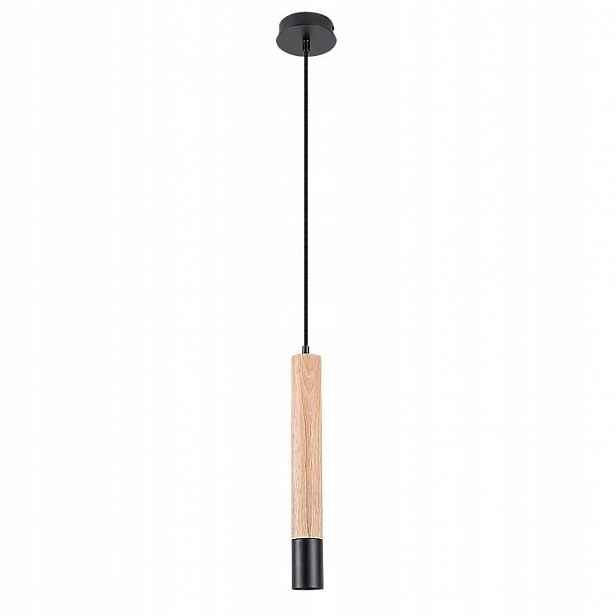 Jednobodová dřevěná závěsná lampa tuba