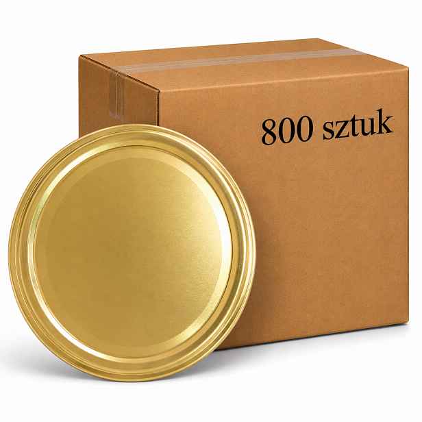 Šroubovací Víčka Víčko Na Sklenice zlaté 6-závěsné fi 82 mm Karton