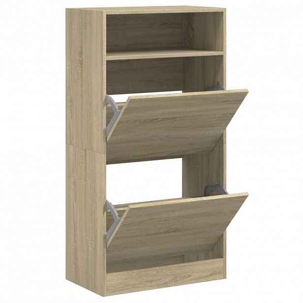 vidaXL Botník dub sonoma 60 x 34 x 116 cm kompozitní dřevo