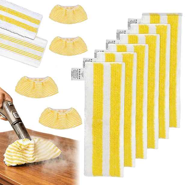 10 Kusů Utěrek Na Parní Mop Na Podlahy A Ruční Utěrky, Žluto-bílá Barva