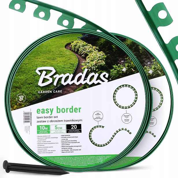 Trávníkový Lem 20 m 50 mm 40 x Kotvy Kolíky Upevňovací kolíky 18 cm Us-p