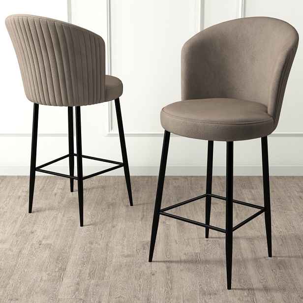 Bar Stool Set (6 Pieces) Alte - Cappuccino, Black