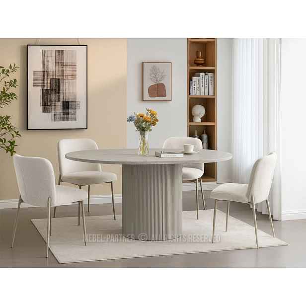 Designový rozkládací stůl 140(180)x120 LARSON - šedý mramor / šedý