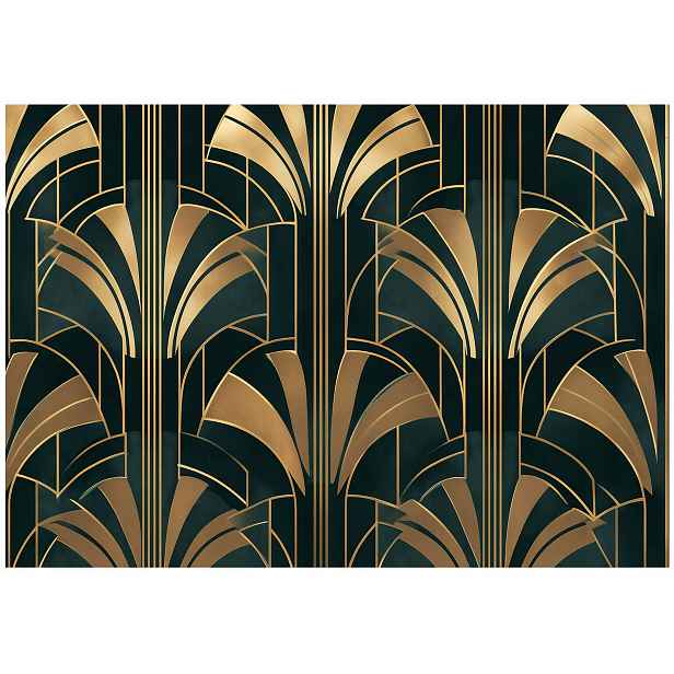 Fototapeta Art Deco Zlatá Abstrakce Na Zeď Ložnice Obývací Pokoj 150x105