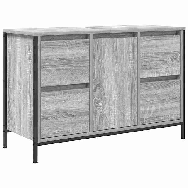 vidaXL Skříňka pod umyvadlo se zásuvkami Šedá Sonoma 90x34,5x60 cm