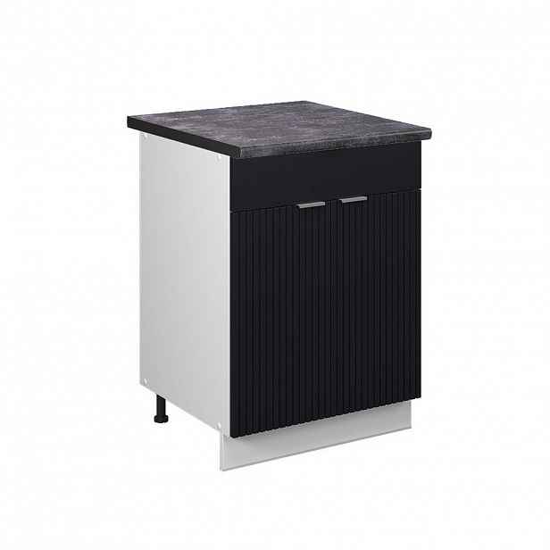 Vicco SPODNÍ SKŘÍŇKA KUCHYŇSKÉ LINKY Fame-Line Černý pruhovaný 60 cm se zásuvkou, PD Antracit