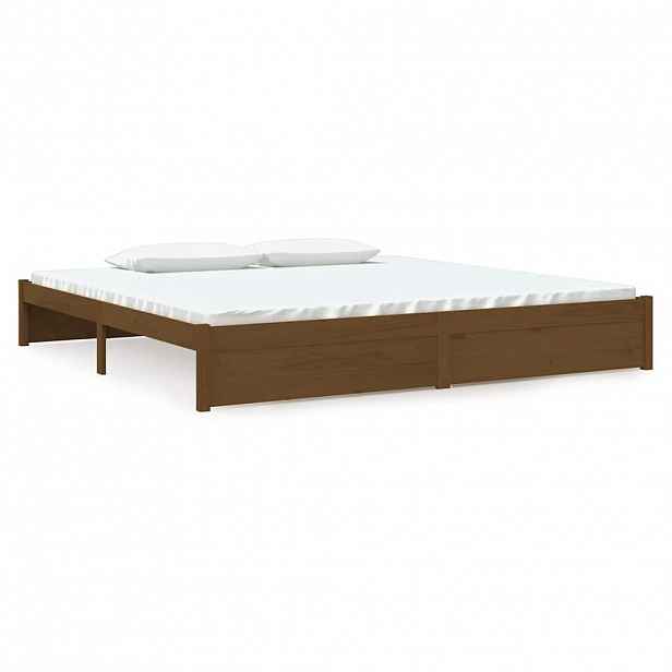 vidaXL Rám postele medově hnědý masivní dřevo 200 x 200 cm