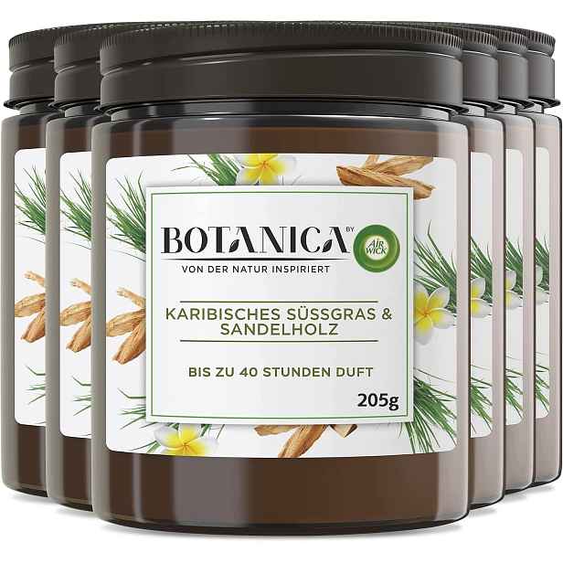 Botanica By Air Wick 6X Svíčka 205G Do 40H Tráva Sandál Recyklovaný