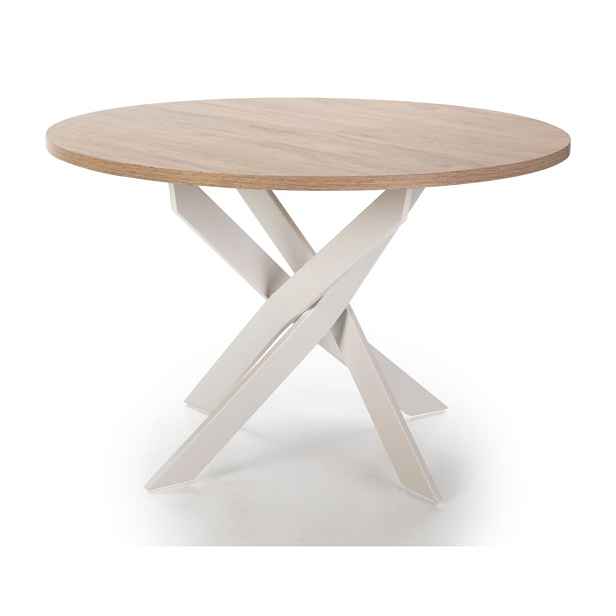 Kulatý jídelní stůl s deskou v dubovém dekoru ø 120 cm Ther – Marckeric