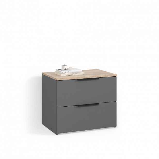 Livinity® KOMODA Piave Antracit 60 x 50 cm se 2 zásuvkami