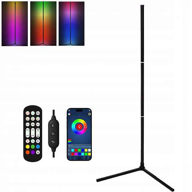 Stojací Led lampa se změnou barvy Stojací lampa Rgb Rohová lampa 160 cm