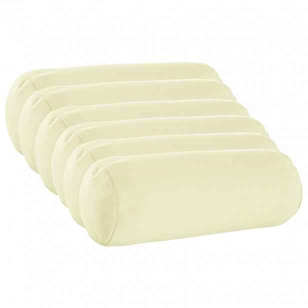 vidaXL Povlak na polštář 6 pcs HEERLEN Krémová Ø 15 x 40 cm Polyester