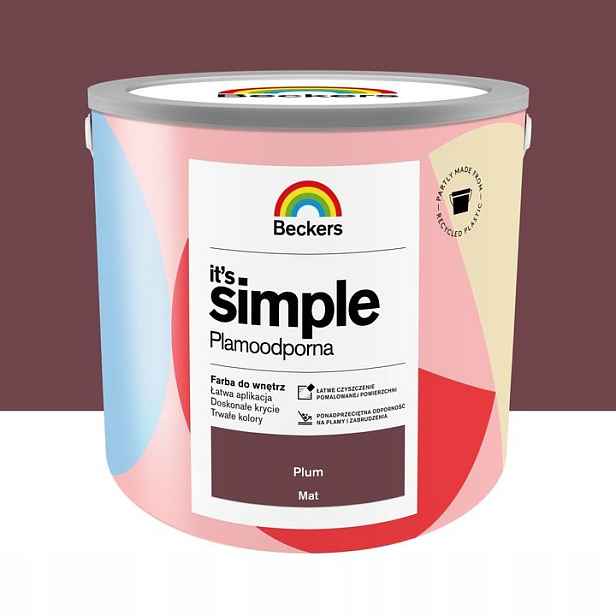 Beckers It's Simple Barva Odolná Proti Skvrnám Plum 2,5L
