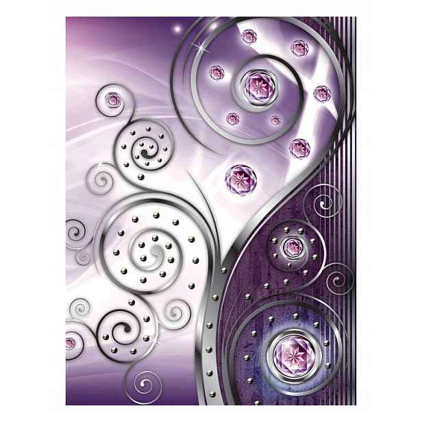 Fototapeta Fialové stříbrné ornamenty vinylová 184x254 lepidlo
