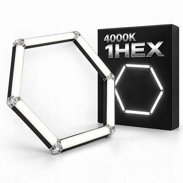 Stropní Svítidlo Hexagon 1 Led černý 42W showroom studio 4000K 92x79 Cm silný