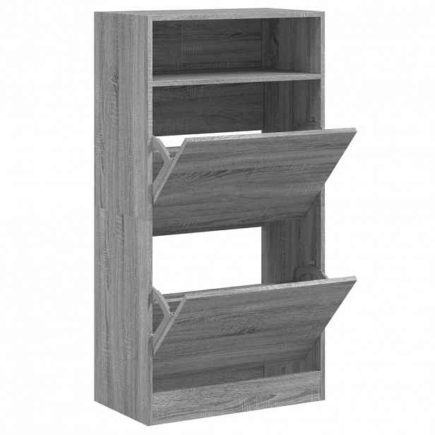 vidaXL Botník šedý sonoma 60 x 34 x 116 cm kompozitní dřevo