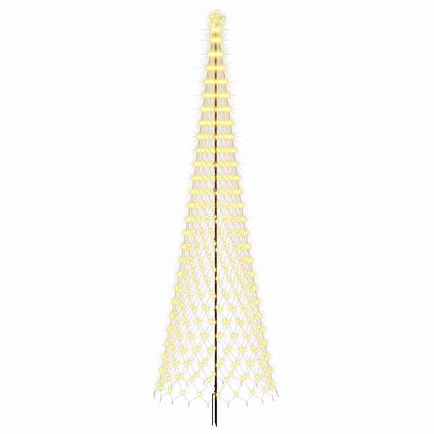 vidaXL LED vánoční strom 500 cm 550 LED Teplá bílá Železo Černá