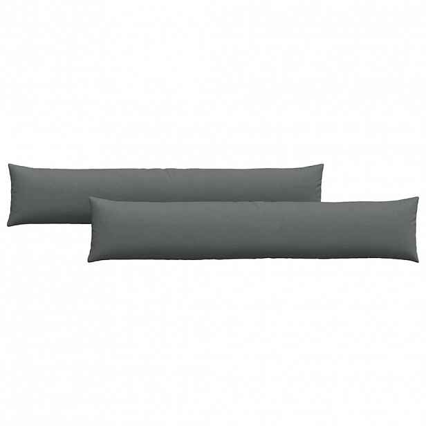 vidaXL Pohovkové polštáře 2 ks textil Tmavě šedá 200 x 40 cm