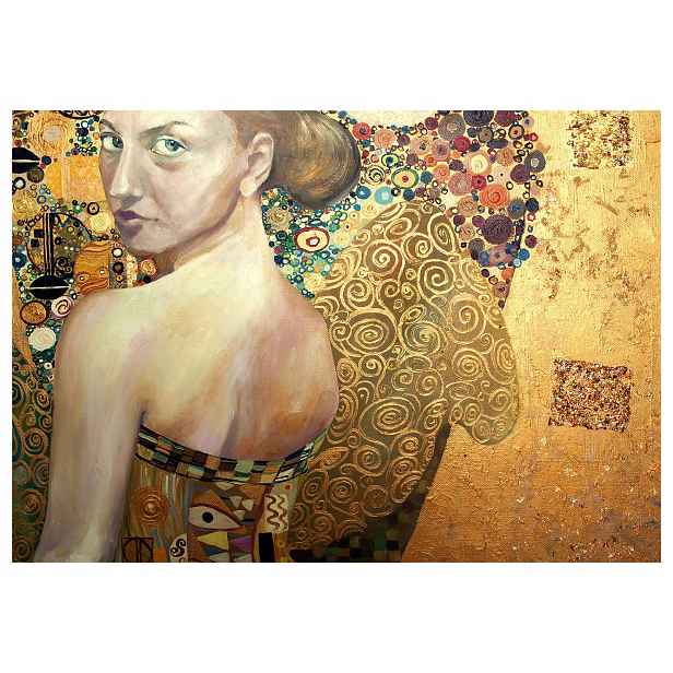 Vliesová fototapeta Klimt Zlaté ornamenty, moderní polibek 250x175 lepidlo