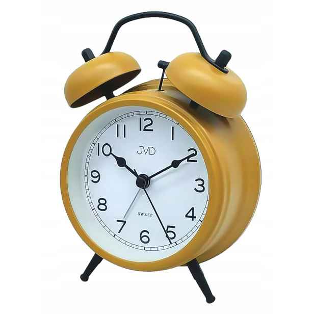 Velký Žlutý Matný Podsvícený Budík Retro Jvd J SRP2219.2 12,5x16,5 cm