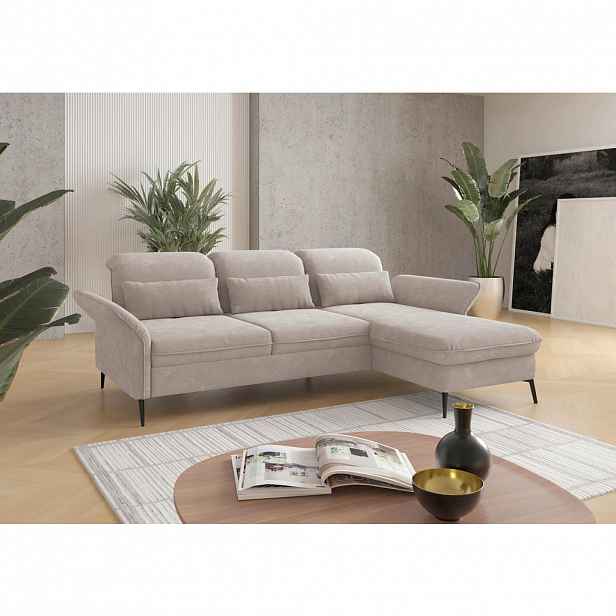 Sit & More ROHOVÁ SEDAČKA, textil, šedobéžová
