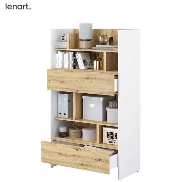 Dig-net nábytek Regál Lenart BED CONCEPT BC-27 | bílá / dub artisan