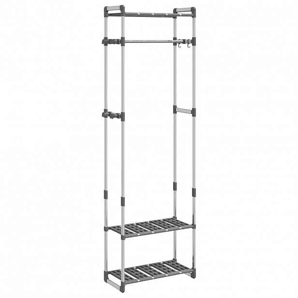 vidaXL 3patrový stojan na oblečení stříbrný 59 x 29 x 192 cm hliník
