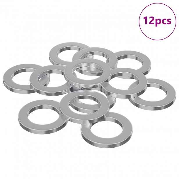 vidaXL Podložky 12 ks Stříbrná 10 x 10 x 1,2 mm Železo
