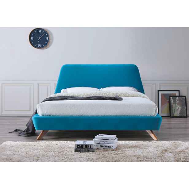 Čalouněná postel GANT 160 x 200 cm tyrkysová Matrace: Matrace Coco Maxi 23 cm