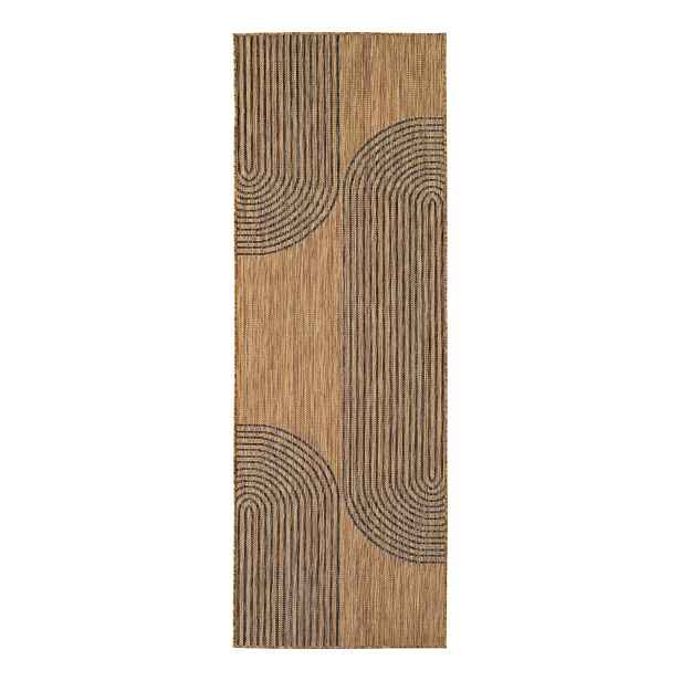 Černý/hnědý vnitřní a venkovní běhoun 80x250 cm Mira 1453 – Ayyildiz Carpets