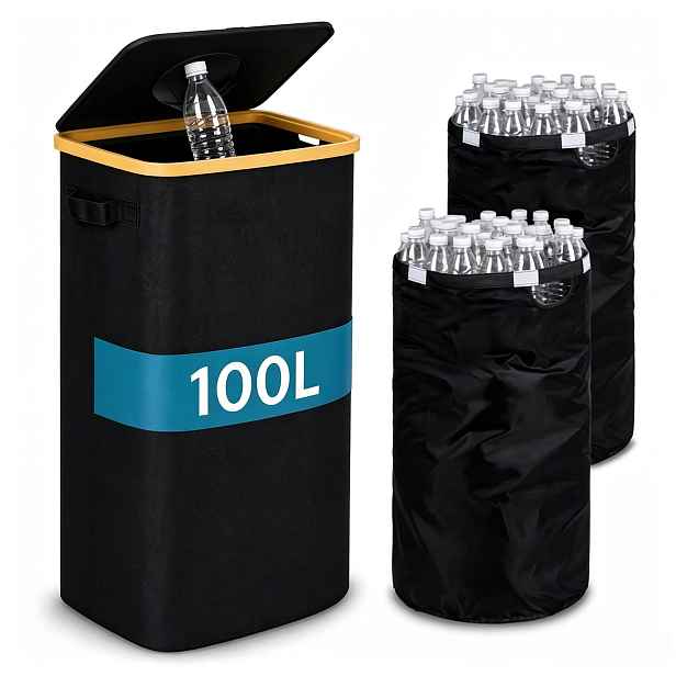 Koš na lahve, kauční plechovky 100 l, dva sáčky