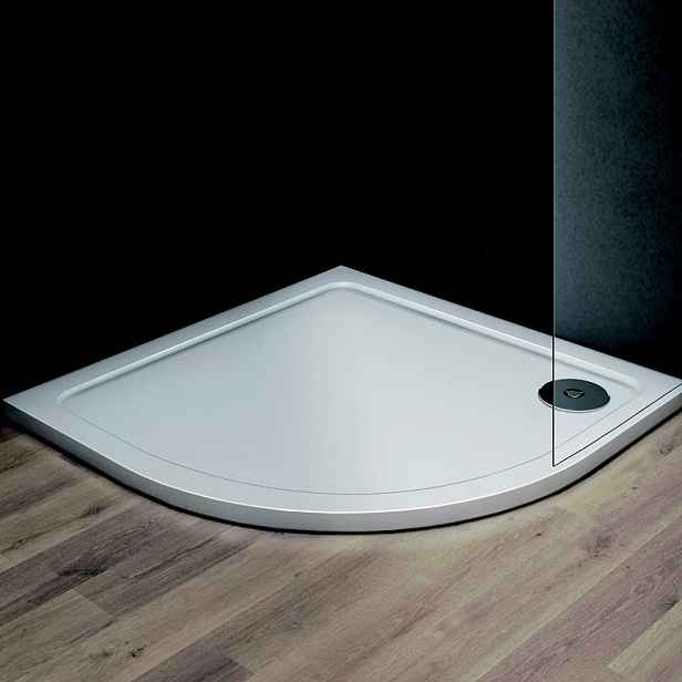 Olsen spa Čtvrtkruhová mramorová sprchová vanička VENETS 80 x 80 cm