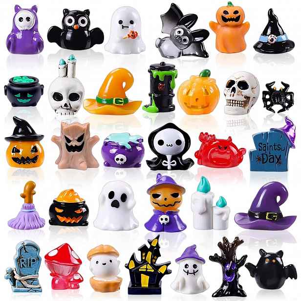 Figurky Halloween Mini 32 Ks, Pryskyřice, Ozdoby Do Domu, Zahrady, Květináče