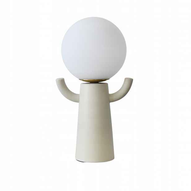 Keramická stolní lampa do obývacího pokoje dětského pokoje Paul, krémová