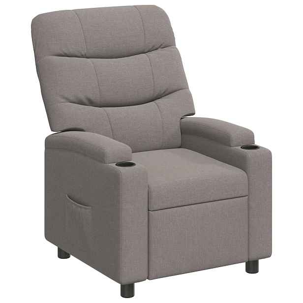 vidaXL Polohovací křeslo Taupe 75 x 93 x 102 cm Textil