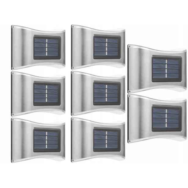 8x Dekorativní Zahradní Lampa Solární Led Nástěnné Svítidlo Senzor Soumraku