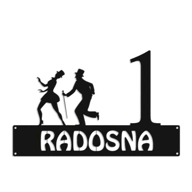 Číslo Na Dům 80 cm Tabule Adresa Ocel 2 mm ul. Radosna