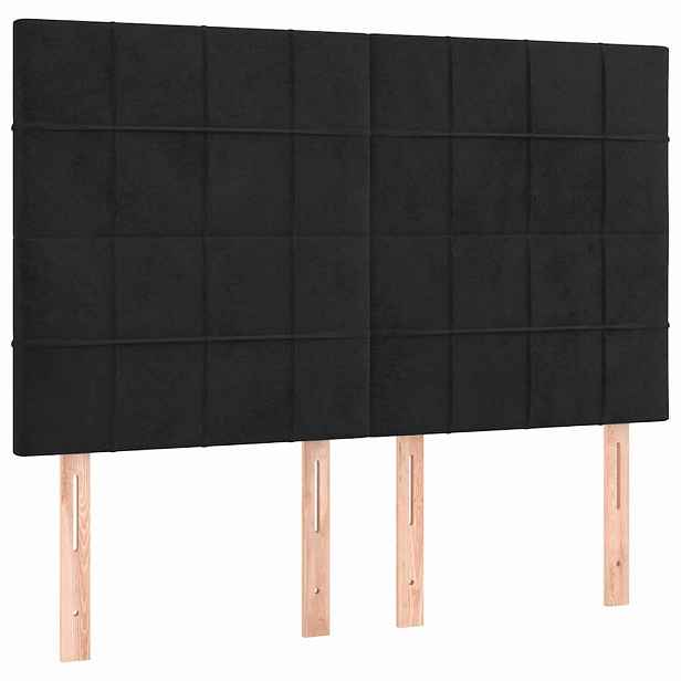 vidaXL Čelo postele černé 144x5x118/128 cm sametové