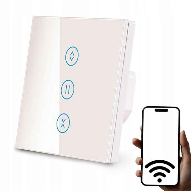 Vypínač Ovladač WiFi Dotykový Skleněný Pro Rolety Bílý