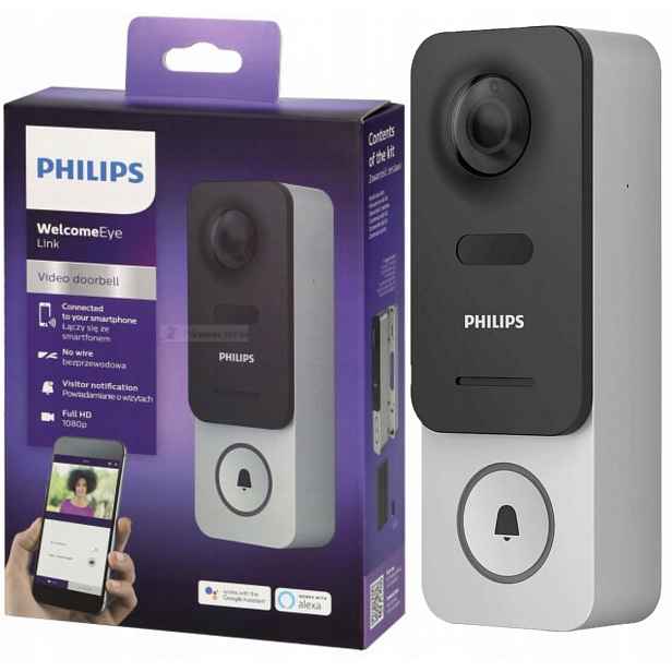 Bezdrátový Videotelefonní Zvonek Philips Welcomeeye Link Full Hd