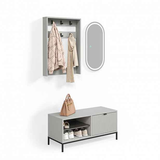 Livinity® ŠATNÍ SKŘÍŇ Aterno Šedá Sada, 3 díly