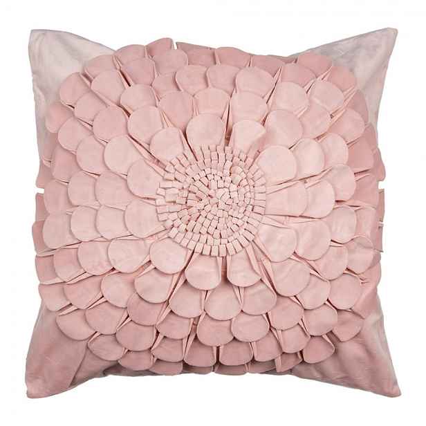 Růžový povlak na polštář s květinou Flower - 45*45 cm  Clayre & Eef
