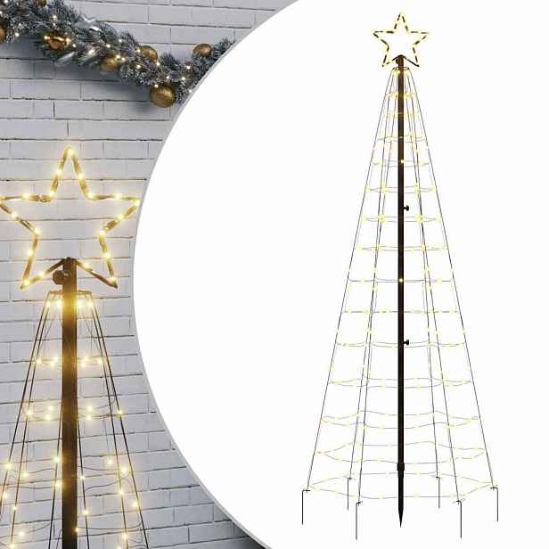 vidaXL LED vánoční stromeček s hroty 220 LED teplá bílá 180 cm (pouze AU)