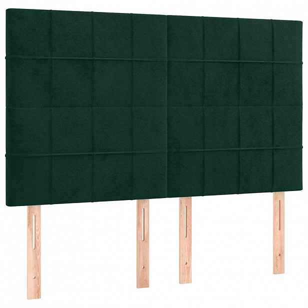 vidaXL Čelo postele tmavě zelené 144x5x118/128 cm sametové