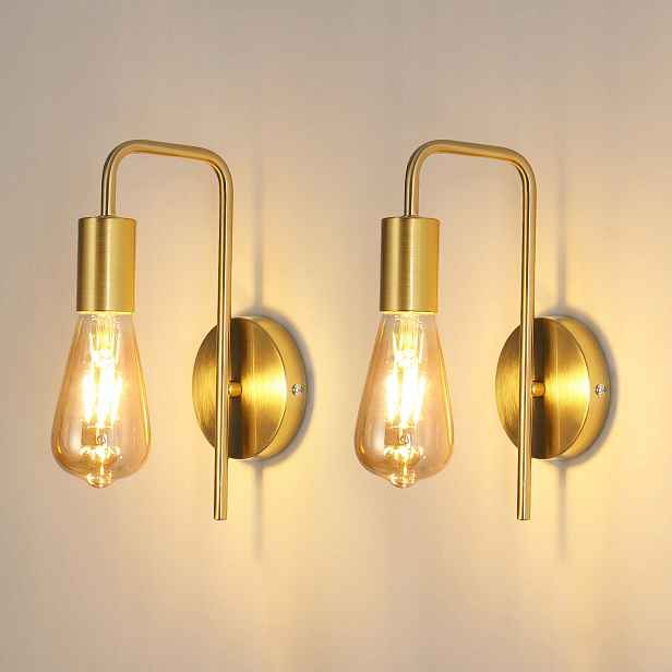 Nástěnné svítidlo Kinkiet E27, zlaté, sada 2 ks, retro styl, loft design, do kuchyně, předsíně