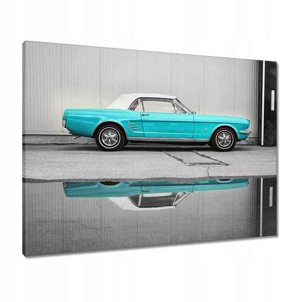 Obrazy 80x60 Tyrkysový Ford Mustang