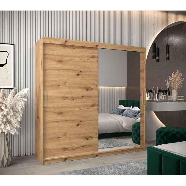 Šatní skříň Abi T2 Barva korpusu: Dub artisan, Rozměry: 200 cm, Dveře: Dub artisan